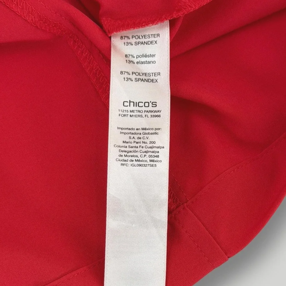 Zenergy Chico's 2 Piece Set Womens XL Red Studded Vest Capri Travel